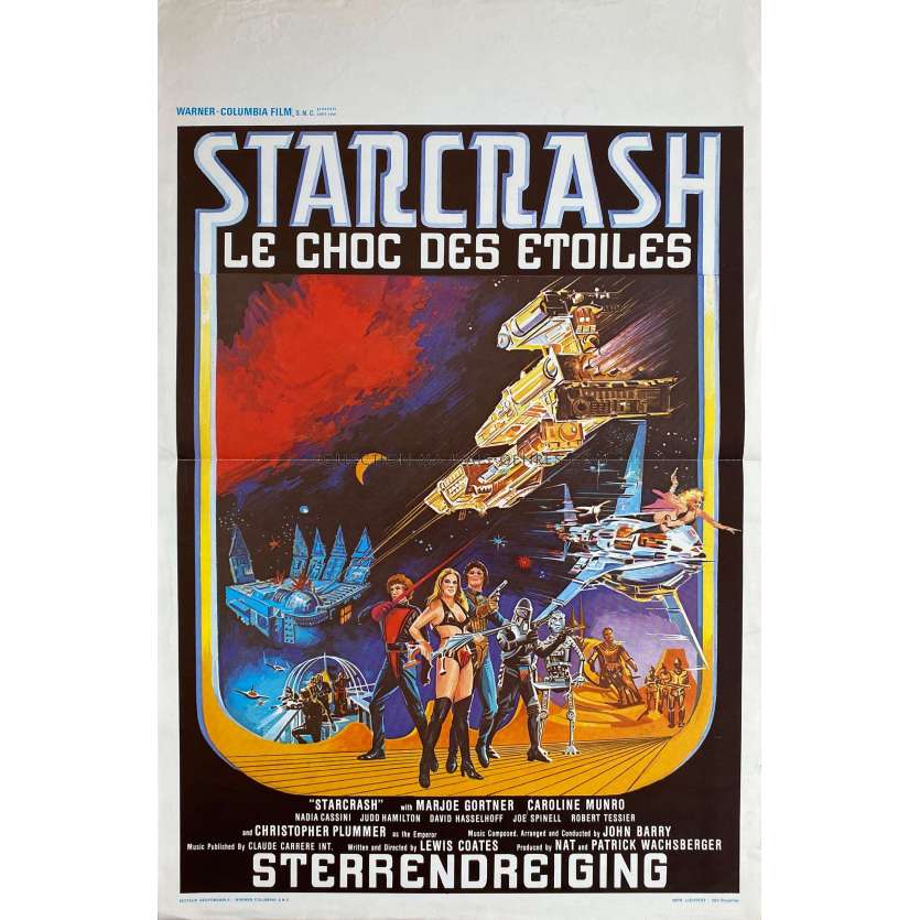 STARCRASH Belgian Movie Poster- 14x21 in. - 1978 - Luigi Cozzi, Caroline Munro