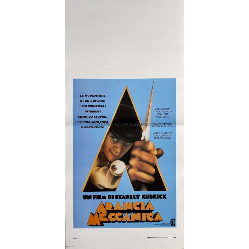 CLOCKWORK ORANGE Italian Movie Poster- 13x28 in. - 1971/R1996 - Stanley Kubrick, Malcom McDowell