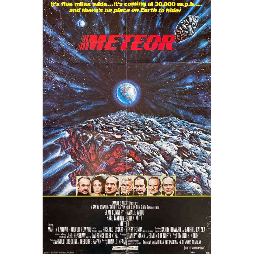 METEOR Affiche de cinéma- 69x104 cm. - 1979 - Sean Connery, Natalie Wood, Ronald Neame