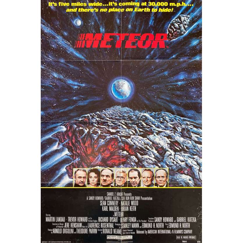 METEOR US Movie Poster- 27x41 in. - 1979 - Ronald Neame, Sean Connery, Natalie Wood