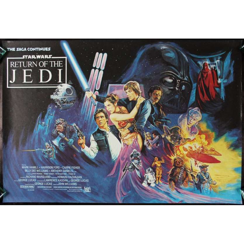 RETURN OF THE JEDI British quad '83 George Lucas classic, completely different art by Kirby!