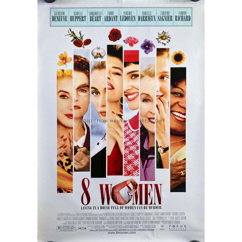 8 FEMMES Affiche de cinéma- 69x104 cm. - 2002 - Fanny Ardant, François Ozon