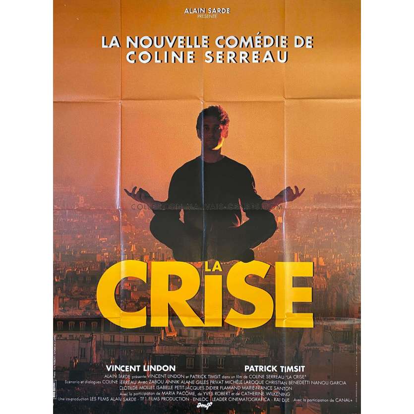 LA CRISE Affiche de cinéma- 120x160 cm. - 1992 - Vincent Lindon, Coline Serreau