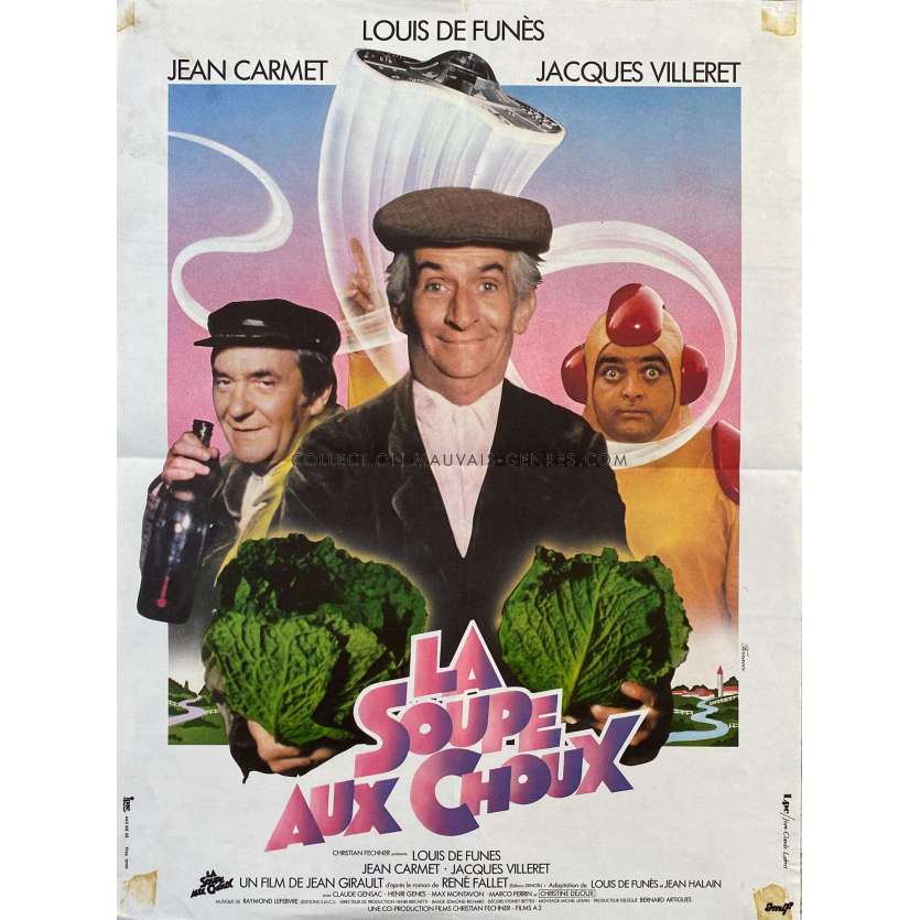 LA SOUPE AUX CHOUX Affiche de cinéma- 40x54 cm. - 1981 - Louis de Funès, Jean Girault