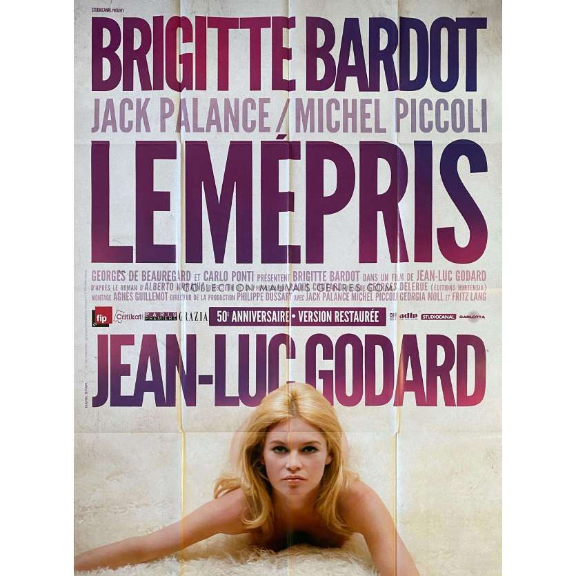 CONTEMPT French Movie Poster- 47x63 in. - 1963/R2022 - Jean-Luc Godard, Brigitte Bardot