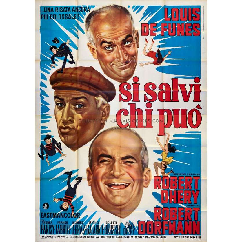 LE PETIT BAIGNEUR Italian Movie Poster- 55x70 in. - 1968 - Robert Dhéry, Louis de Funès