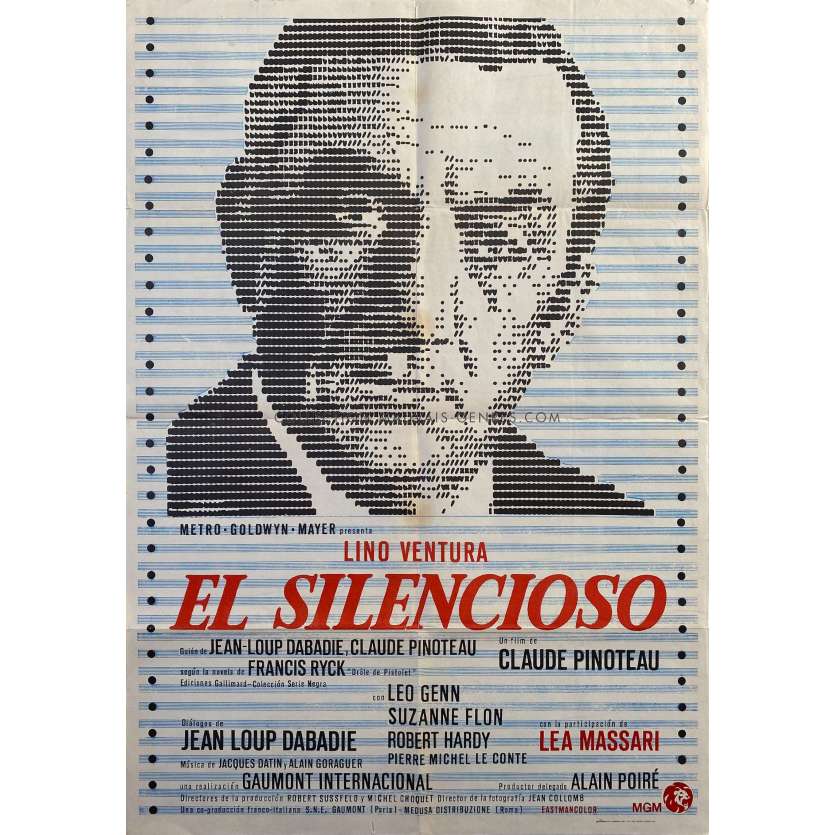 THE SILENT ONE Spanish Movie Poster- 29x40 in. - 1973 - Claude Pinoteau, Lino Ventura