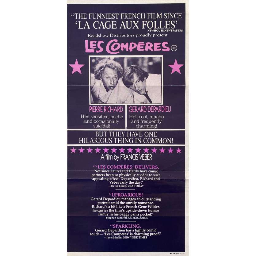 LES COMPERES Affiche de cinéma- 33x78 cm. - 1983 - Pierre Richard, Gérard Depardieu, Francis Veber