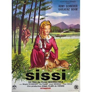 SISSI French Movie Poster- 23x32 in. - 1955 - Ernst Marischka, Romy Schneider