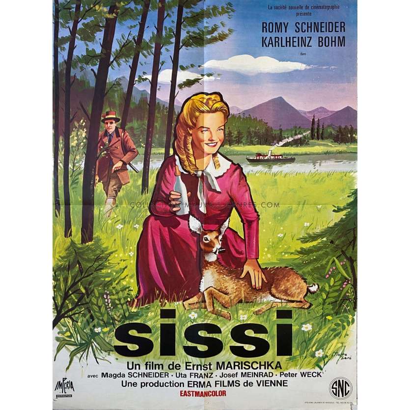 SISSI French Movie Poster- 23x32 in. - 1955 - Ernst Marischka, Romy Schneider