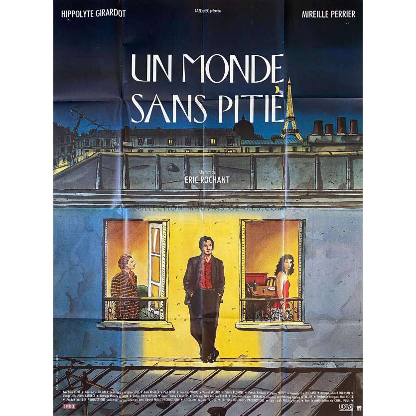 UN MONDE SANS PITIE Affiche de cinéma- 120x160 cm. - 1989 - Hippolyte Girardot, Eric Rochant