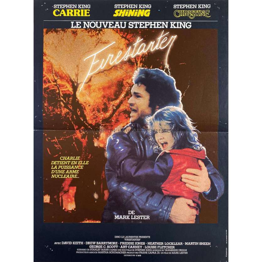 FIRESTARTER French Movie Poster- 15x21 in. - 1984 - Mark L. Lester, Drew Barrymore