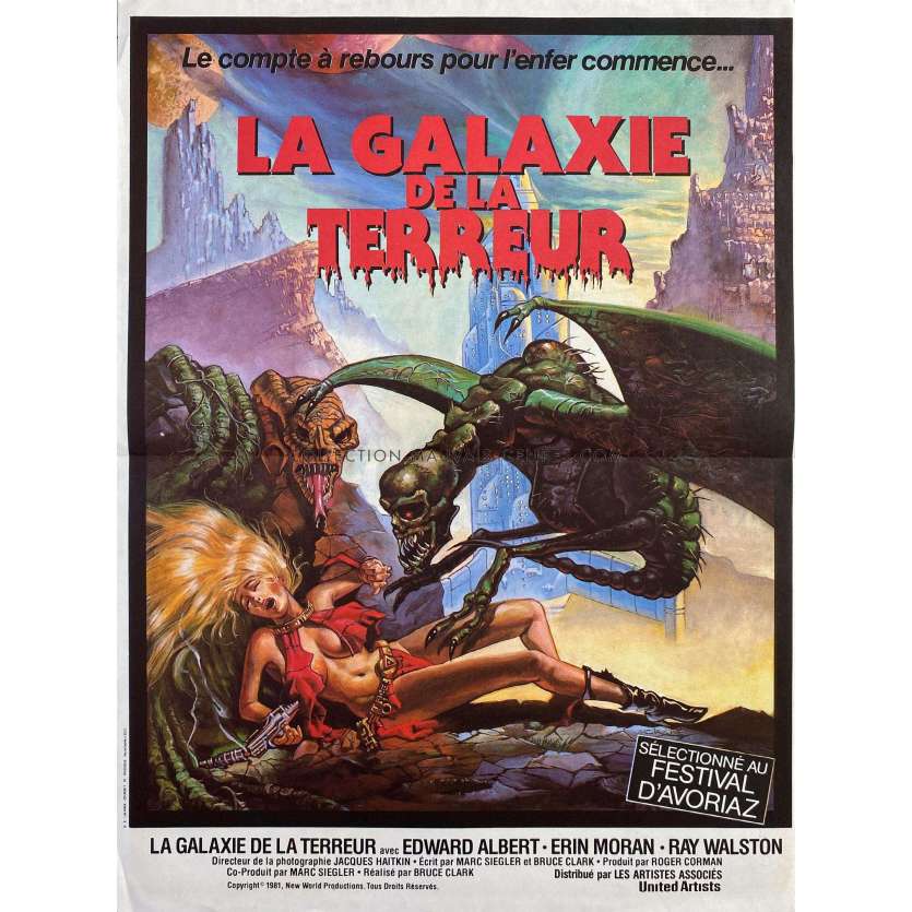 GALAXY OF TERROR French Movie Poster- 15x21 in. - 1981 - Roger Corman, Edward Albert