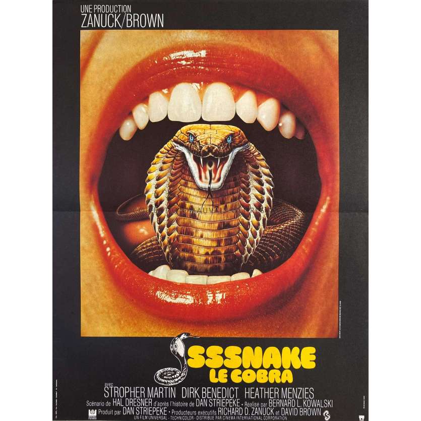 SSSSSSS French Movie Poster- 15x21 in. - 1973 - Bernard L. Kowalski, Dirk Benedict