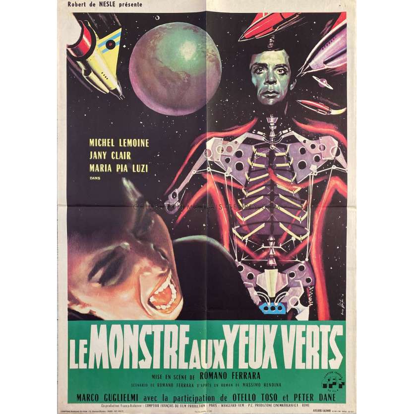 LE MONSTRE AUX YEUX VERTS Affiche de film- 60x80 cm. - 1962 - Michel Lemoine, Romano Ferrara