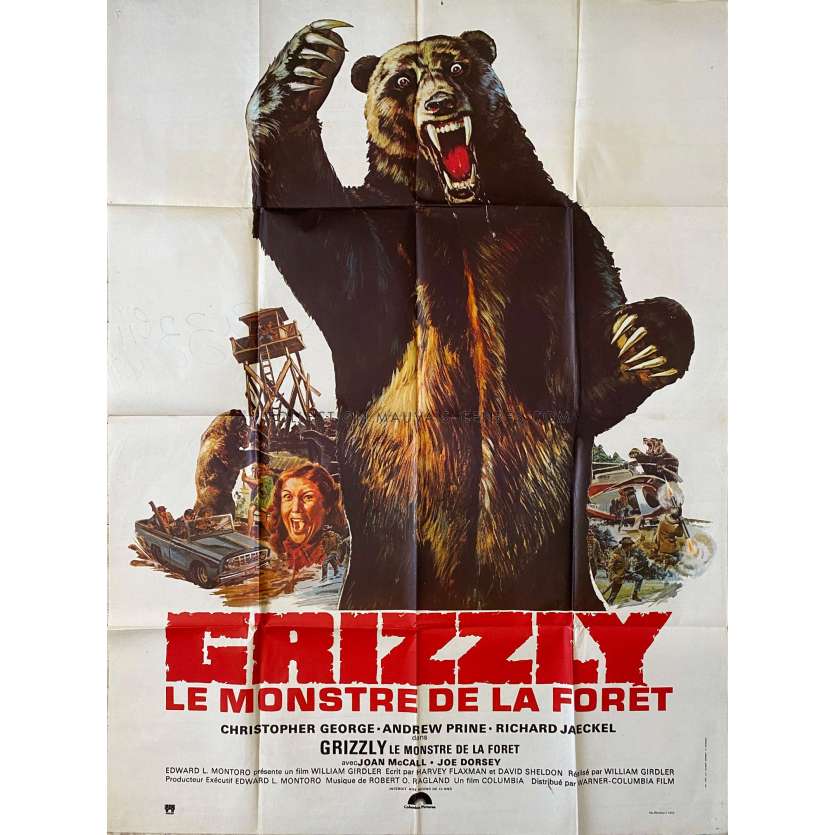GRIZZLY French Movie Poster- 47x63 in. - 1976 - William Girdler, Christopher George