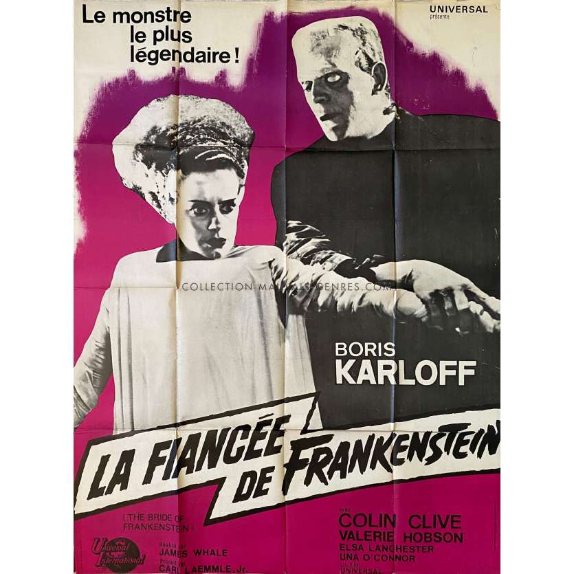 LA FIANCEE DE FRANKENSTEIN Affiche de film- 120x160 cm. - 1935/R1964 - Boris Karloff, James Whale
