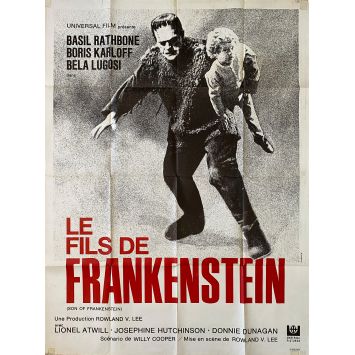 LE FILS DE FRANKENSTEIN Affiche de film- 120x160 cm. - 1939 - Boris Karloff, Bela Lugosi, Rowland V. Lee