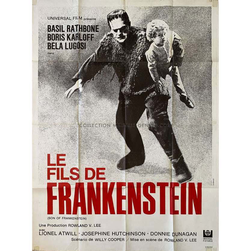 SON OF FRANKENSTEIN French Movie Poster- 47x63 in. - 1939 - Rowland V. Lee, Boris Karloff, Bela Lugosi