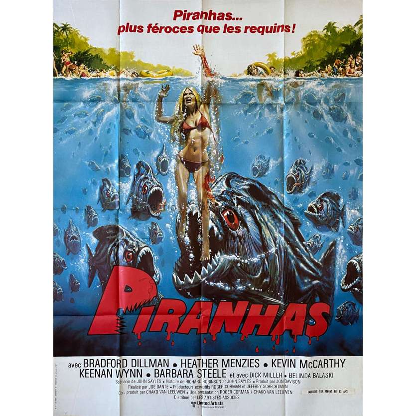 PIRANHA French Movie Poster- 47x63 in. - 1978 - Joe Dante, Kevin McCarthy
