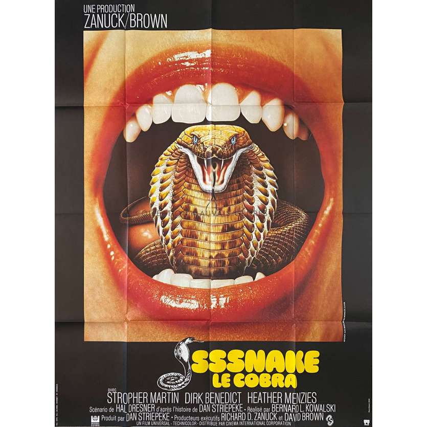 SSSSSSS French Movie Poster- 47x63 in. - 1973 - Bernard L. Kowalski, Dirk Benedict