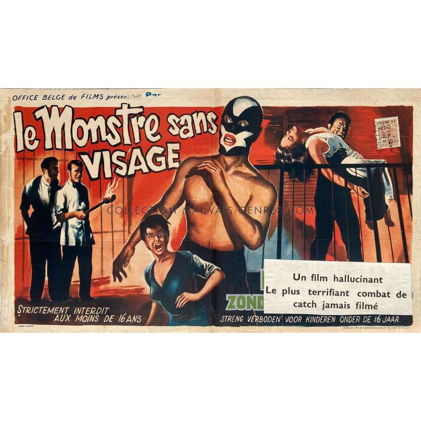 LE MONSTRE SANS VISAGE Affiche de film- 35x55 cm. - 1957 - Columba Domínguez, Fernando Méndez