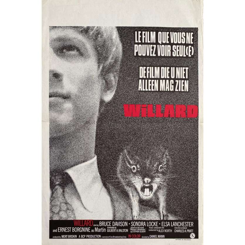 WILLARD Affiche de film- 35x55 cm. - 1971 - Bruce Davison, Daniel Mann