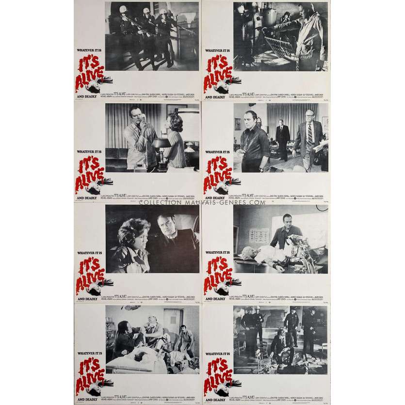 IT'S ALIVE US Lobby Cards x8 - 11x14 in. - 1974 - Larry Cohen, John P. Ryan