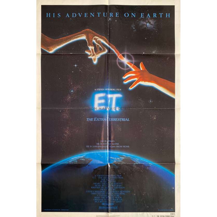 E.T. THE EXTRA-TERRESTRIAL US Movie Poster- 27x41 in. - 1982 - Steven Spielberg, Dee Wallace