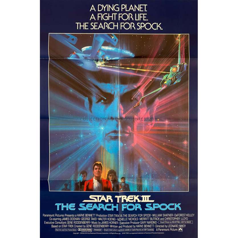 STAR TREK 3 : A LA RECHERCHE DE SPOCK Affiche de film- 69x104 cm. - 1984 - William Shatner, Leonard Nimoy