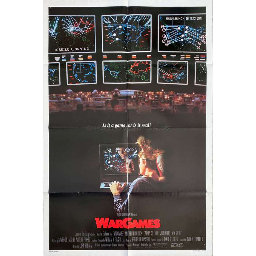 WAR GAMES Affiche de film- 69x104 cm. - 1983 - Matthew Broderick, John Badham