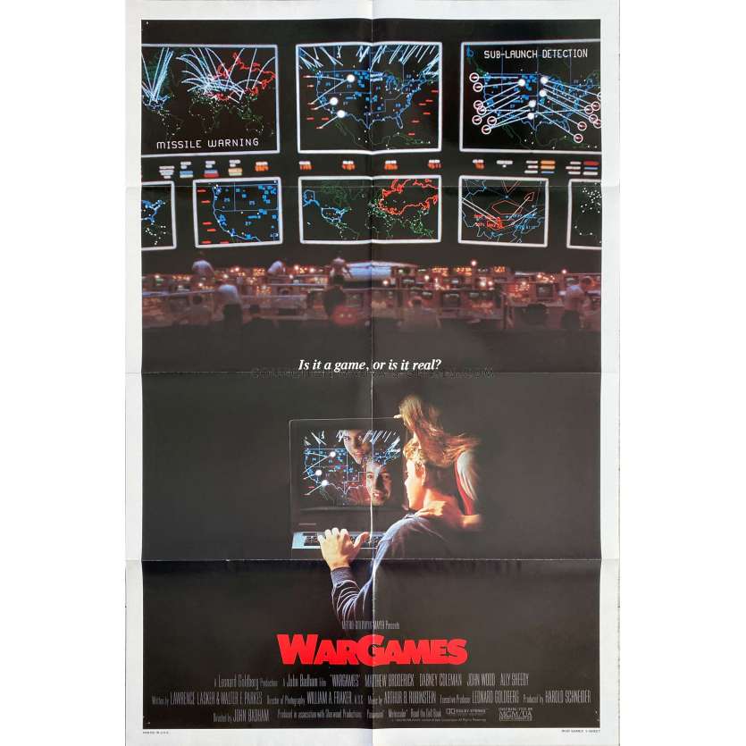 WAR GAMES US Movie Poster- 27x41 in. - 1983 - John Badham, Matthew Broderick