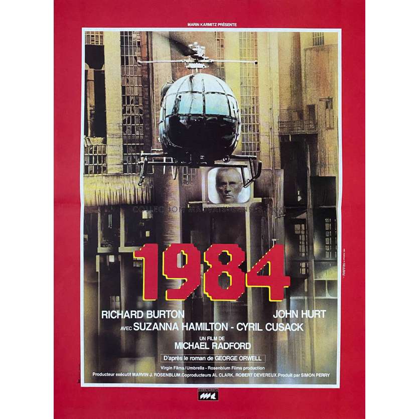 1984 French Movie Poster- 15x21 in. - 1984 - Michael Radford, John Hurt