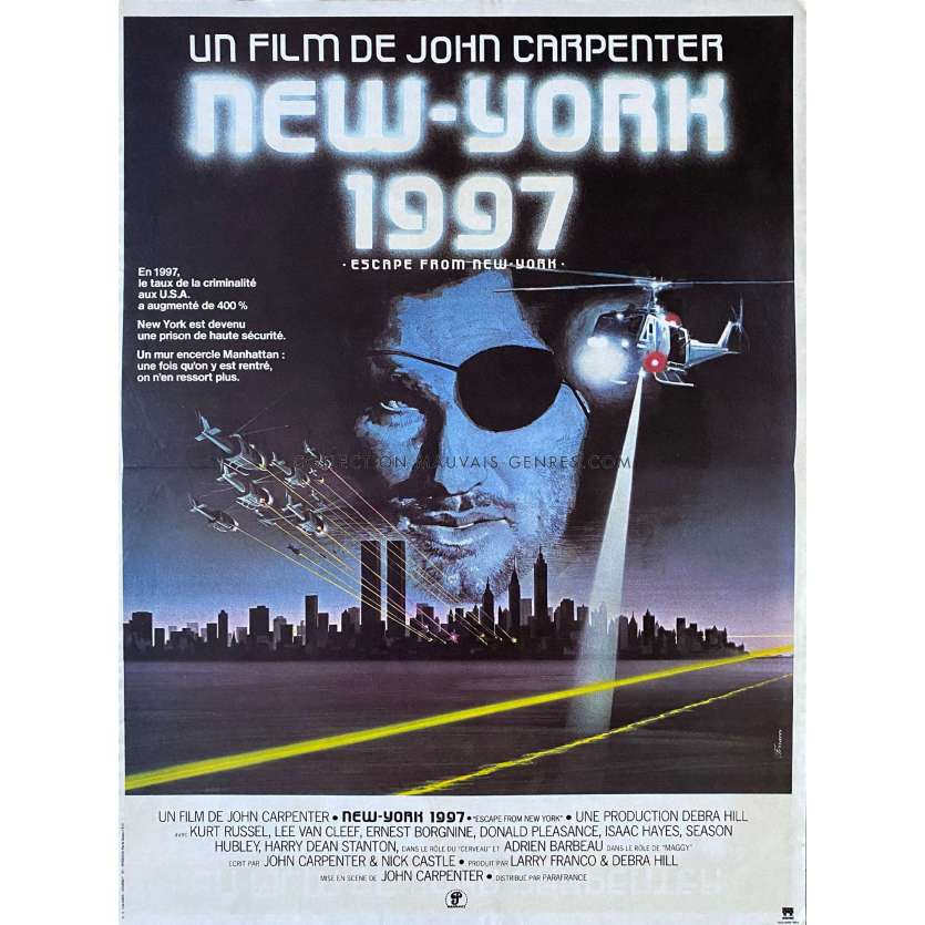 ESCAPE FROM NEW YORK French Movie Poster- 15x21 in. - 1981 - John Carpenter, Kurt Russel