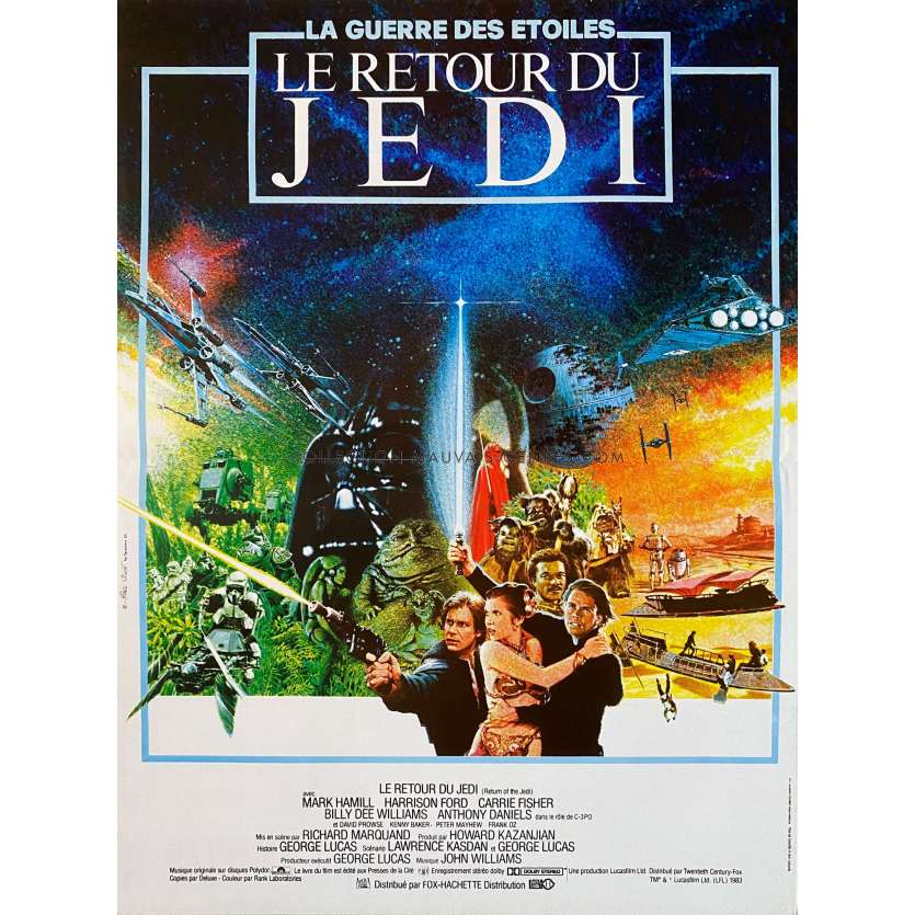 STAR WARS - THE RETURN OF THE JEDI French Movie Poster- 15x21 in. - 1983 - Richard Marquand, Harrison Ford