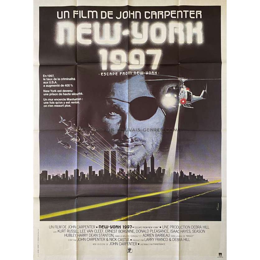 ESCAPE FROM NEW YORK French Movie Poster- 47x63 in. - 1981 - John Carpenter, Kurt Russel