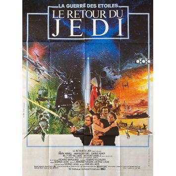 STAR WARS - LE RETOUR DU JEDI Affiche de film- 120x160 cm. - 1983 - Harrison Ford, Richard Marquand