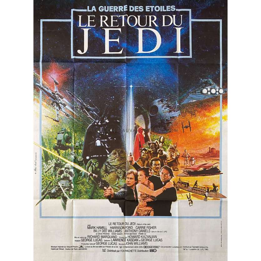 STAR WARS - THE RETURN OF THE JEDI French Movie Poster- 47x63 in. - 1983 - Richard Marquand, Harrison Ford