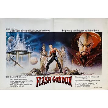 FLASH GORDON Belgian Movie Poster- 14x21 in. - 1980 - Mike Hodges, Max Von Sidow