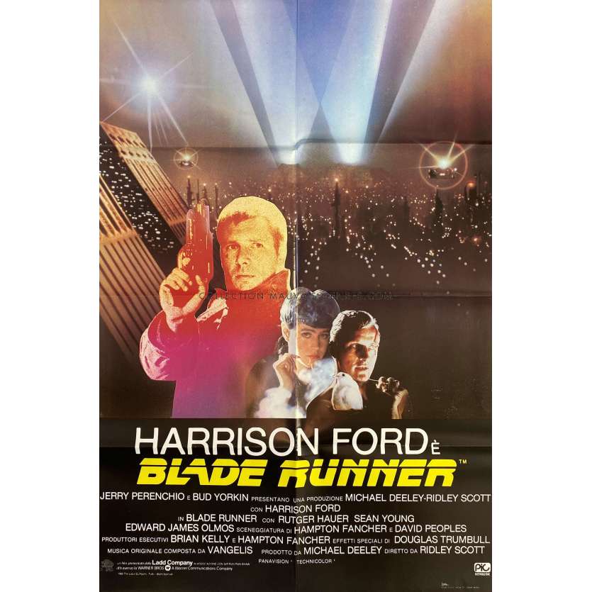 BLADE RUNNER Affiche de film- 68x100 cm. - 1982 - Harrison Ford, Ridley Scott