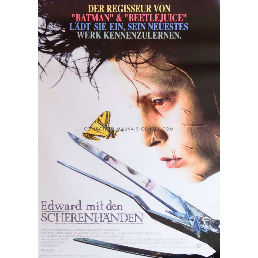 EDWARD AUX MAINS D'ARGENT Affiche de film 55x85 - 1990 - Johnny Deep, Tim Burton