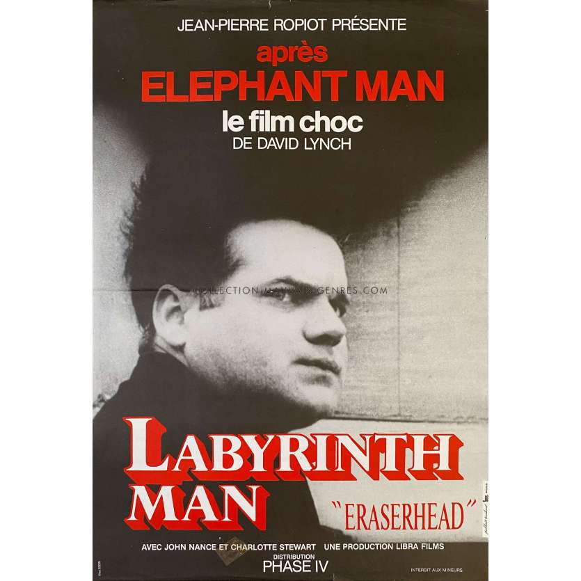 ERASERHEAD French Movie Poster- 15x21 in. - 1977 - David Lynch, Jack Nance