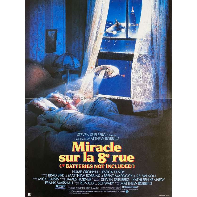 BATTERIES NOT INCLUDED French Movie Poster- 15x21 in. - 1987 - Matthew Robbins, Hume Cronyn