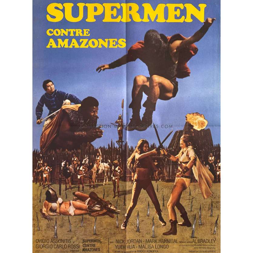 SUPER STOOGES VS THE WONDER WOMEN French Movie Poster- 23x32 in. - 1974 - Alfonso Brescia, Aldo Canti