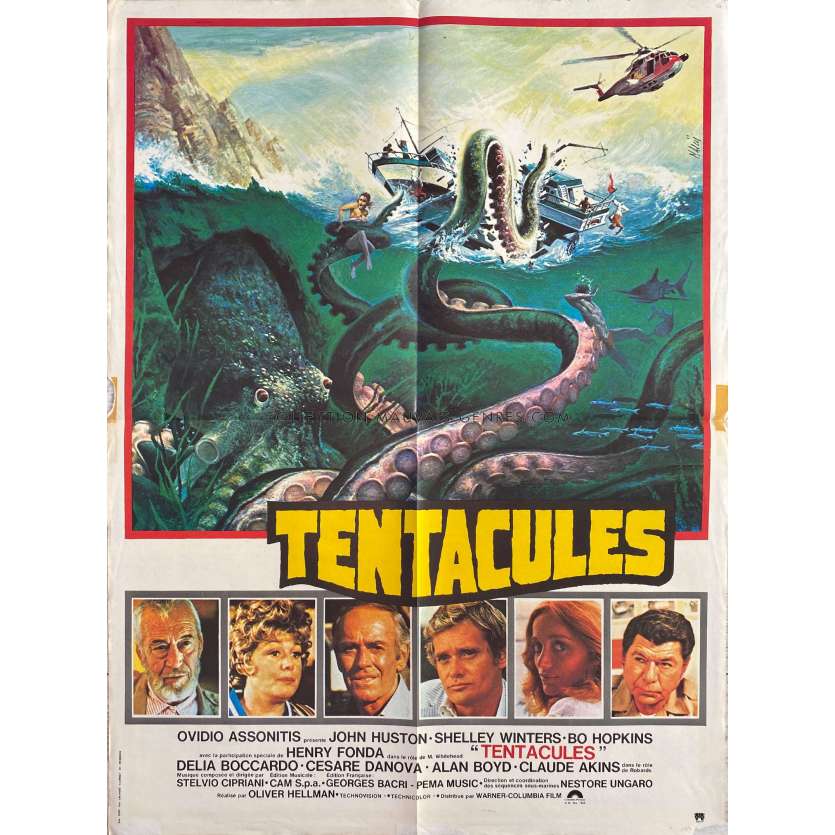 TENTACLES French Movie Poster- 23x32 in. - 1977 - Ovidio G. Assonitis, John Huston