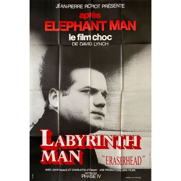 ERASERHEAD French Movie Poster Labyrinth Man style. - 47x63 in. - 1977 - David Lynch, Jack Nance