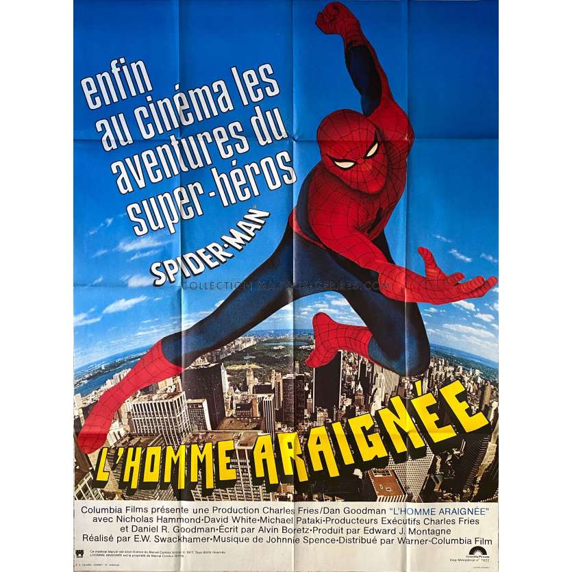 THE AMAZING SPIDER-MAN French Movie Poster- 47x63 in. - 1979 - Ron Satlof, Nicholas Hammond