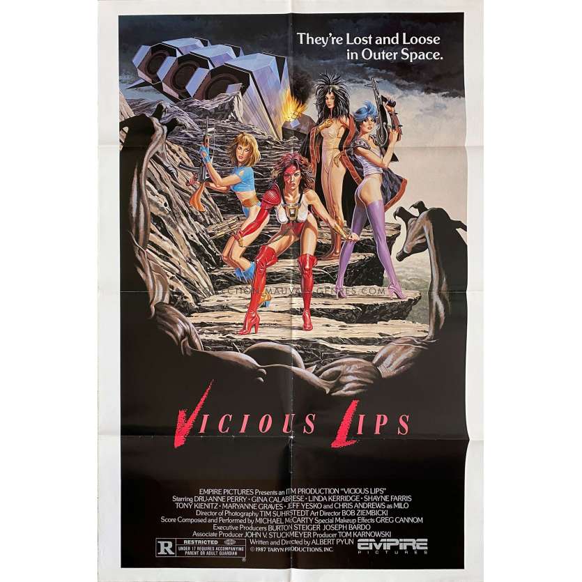 VICIOUS LIPS US Movie Poster- 27x41 in. - 1986 - Empire Picture, Dru-Anne Perry
