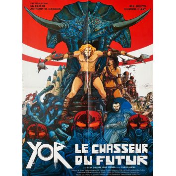 YOR THE HUNTER FROM THE FUTURE French Movie Poster- 23x32 in. - 1983 - Antonio Margheriti, Reb Brown