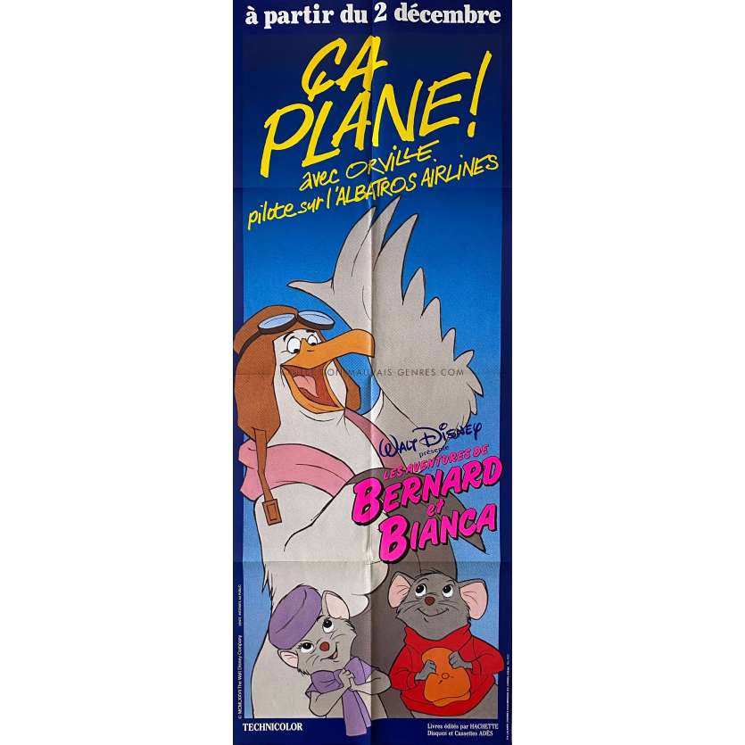 BERNARD ET BIANCA Affiche de film Style A - 60x160 cm. - 1977/R1987 - Eva Gabor, Walt Disney